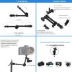11" Adjustable Friction Magic Arm + Large Claw Clips & Phone Clamp (Black) - 6