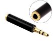 5 PCS 3.5mm Audio Adapter 4 Pole Female to 3 Pole Male Mic (Black) - 3