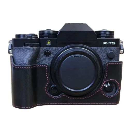 FUJIFILM X-T5 PU Leather Camera Half Case Base Black 1/4" Thread - 1