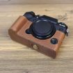 FUJIFILM X-T5 PU Leather Camera Half Case Base, 1/4" Thread, Coffee - 5