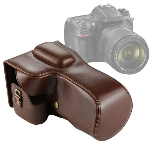 Nikon D7200/D7100/D7000 Camera Case Bag PU Leather (Coffee) 18-200/140mm - 1
