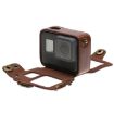 GoPro HERO7/6/5 PU Leather Case with Neck Strap & Buttons - Brown - 3