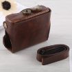 Canon G16 Full Body Camera PU Leather Case Bag with Strap - Coffee - 2