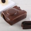 Canon G16 Full Body Camera PU Leather Case Bag with Strap - Coffee - 4