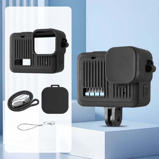 GoPro HERO 2024 Black Silicone Case with Wrist Strap & Lens Cover - 1