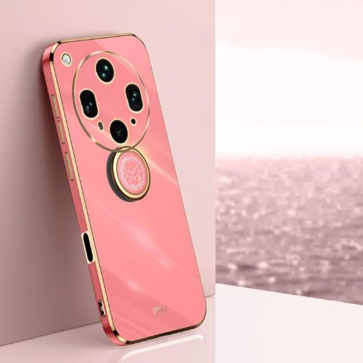 OPPO Find X8 Ultra XINLI 6D Electroplate TPU Case with Ring Holder Red - 1
