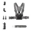 6 in 1 Phone Clamp Body Mount Belt Chest Strap with Screw - Grey - 1