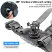 Adjustable 3 in 1 Body Mount Belt Chest Strap with Mount & Screw - Grey - 5