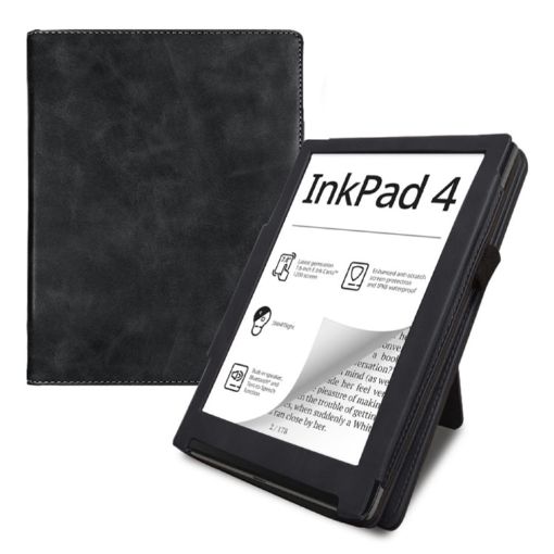 Pocketbook InkPad 4/Color 2/3 Calfskin Leather Tablet Case - Black - 1