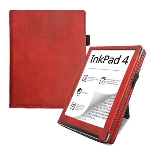 Pocketbook InkPad 4/Color 2/3 Calfskin Leather Tablet Case - Red - 1