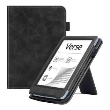 Pocketbook Verse/Verse Pro Calfskin Leather Tablet Case - Black - 1