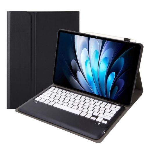 Vivo Pad5 Pro 13" Bluetooth Keyboard TPU Leather Case with Holder Black White - 1