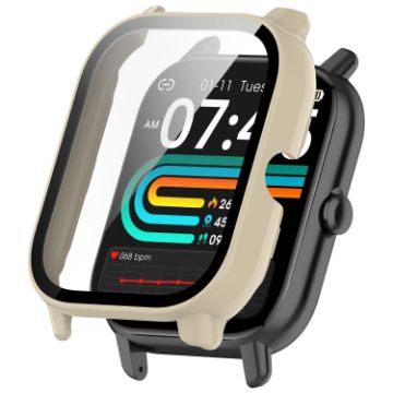 P66/P66D/P66ED 1.85" Watch Protective Case PC + Tempered Film Ivory White - 1
