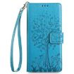 OPPO Find X8 Ultra Blue Leather Phone Case - Tree & Deer Embossed Design - 2