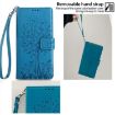 Realme 14 5G Blue Leather Phone Case - Tree & Deer Embossed Design - 5