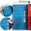 Realme 14 5G Blue Leather Phone Case - Tree & Deer Embossed Design - 6