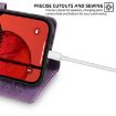 Realme 14 5G Purple Tree & Deer Embossed Leather Phone Case - 8