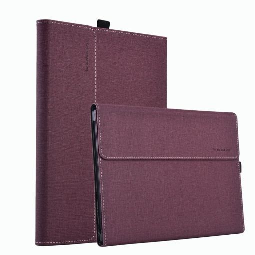Microsoft Surface Pro 10 Wine Red Cloth Texture Protective Case - 1