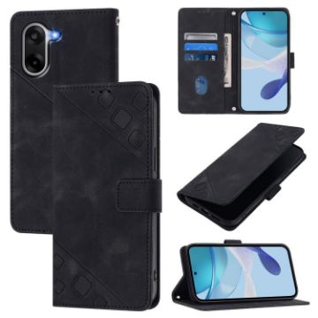 OnePlus Ace 5 Racing Black Embossed Leather Phone Case Skin-feel - 1