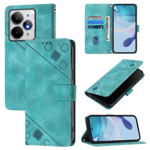 Realme Neo7 Turbo 5G Green Embossed Leather Phone Case Skin-feel - 1