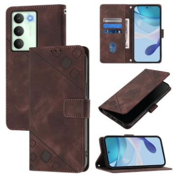 Realme V70/14x Global/C75 5G Brown Embossed Leather Phone Case - 1