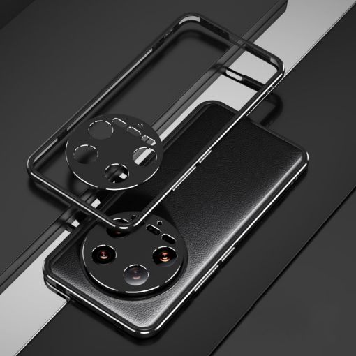 Xiaomi 14 Ultra Aurora Lens Protector + Metal Frame Case (Black Silver) - 1