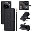 Xiaomi 14 Ultra Black Diamond Lattice Leather Flip Phone Case - 1