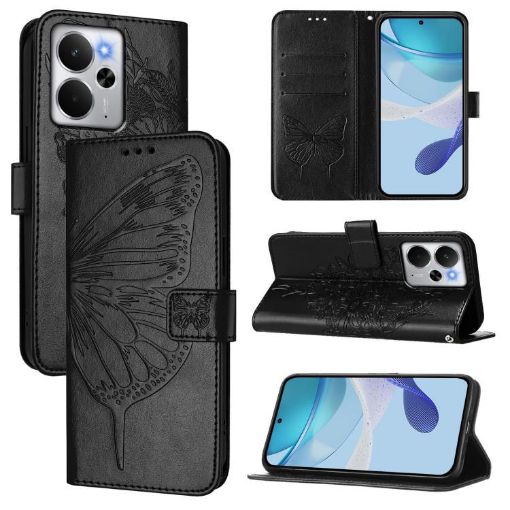 Realme 14 5G/P3 5G India Butterfly Leather Phone Case Black - 1
