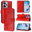 Realme 14 5G/P3 5G India Red Embossed Butterfly Leather Case - 1