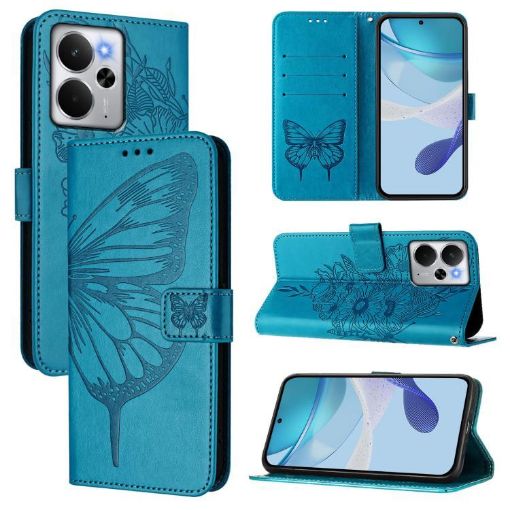 Realme 14 5G/P3 5G India Butterfly Leather Phone Case - Blue - 1