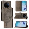 Realme Narzo 80/14 Pro 5G Embossed Butterfly Leather Case Grey - 1