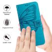 Realme Neo7 Turbo 5G Blue Embossed Butterfly Leather Phone Case - 5
