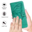 Realme Neo7 Turbo 5G Green Embossed Butterfly Leather Phone Case - 5