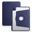 iPad Pro 13 2024 Dark Blue Leather Case with 360 Rotation Holder - 1