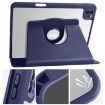 iPad Pro 13 2024 Dark Blue Leather Case with 360 Rotation Holder - 5