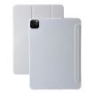 iPad Pro 13 2024 Grey Leather Case - Three-fold Holder Flip Cover - 1