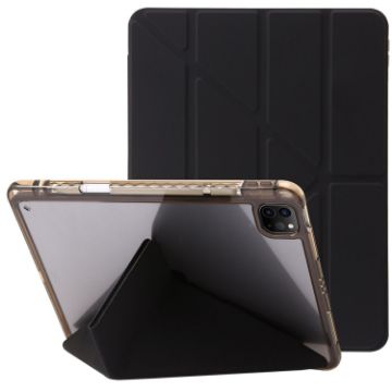 iPad Pro 13 2024 Black Clear Acrylic Leather Tablet Case - 1