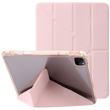 iPad Pro 13 2024 Pink Clear Acrylic Leather Tablet Case - 1