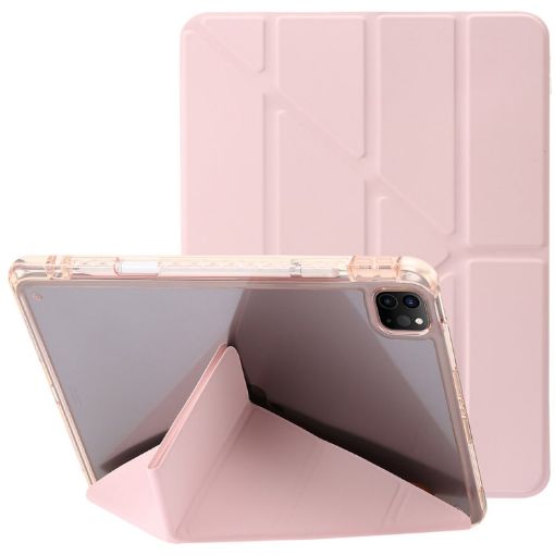 iPad Pro 13 2024 Pink Clear Acrylic Leather Tablet Case - 1