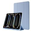 iPad Pro 13 2024 Light Blue Leather Case with Pen Slot - 1