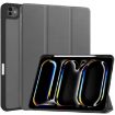 iPad Pro 13 2024 Grey TPU Leather Case with Pen Tray & 3-Fold Holder - 1