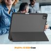 iPad Pro 13 2024 Grey TPU Leather Case with Pen Tray & 3-Fold Holder - 7