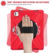 iPad Pro 13 2024 Rotatable Holder Silicone PC Case with Strap - Red - 3