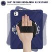 iPad Pro 13 2024 Rotatable Holder Silicone PC Case w/ Strap - Navy Blue - 3
