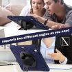 iPad Pro 13 2024 Rotatable Holder Silicone PC Case w/ Strap - Navy Blue - 4