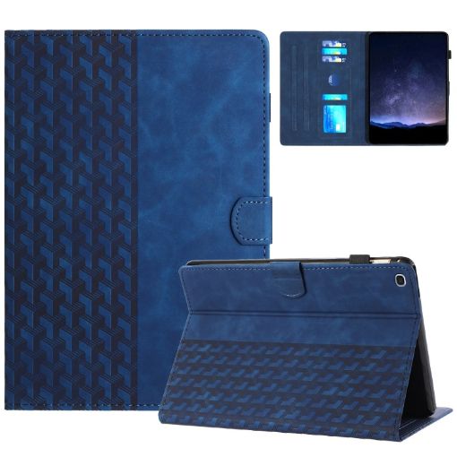 Samsung Galaxy Tab A7 10.4 T500 Blue Embossed Leather Tablet Case - 1