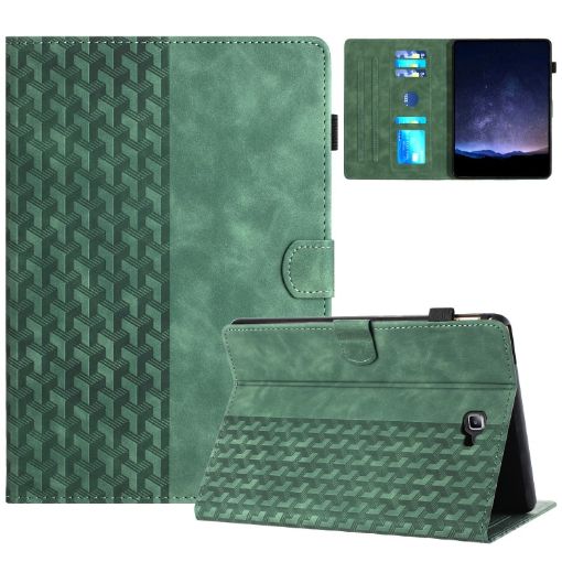Samsung Galaxy Tab A 10.1 T580 Green Embossed Leather Tablet Case - 1