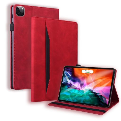 iPad Pro 13 2024 Red Shockproof Leather Tablet Case - 1