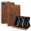 iPad Pro 13 2024 Brown Love Butterfly Embossed Leather Case - 1