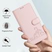 OPPO A5x 4G/5G Cat Rat Embossed RFID Leather Phone Case with Lanyard Pink - 6